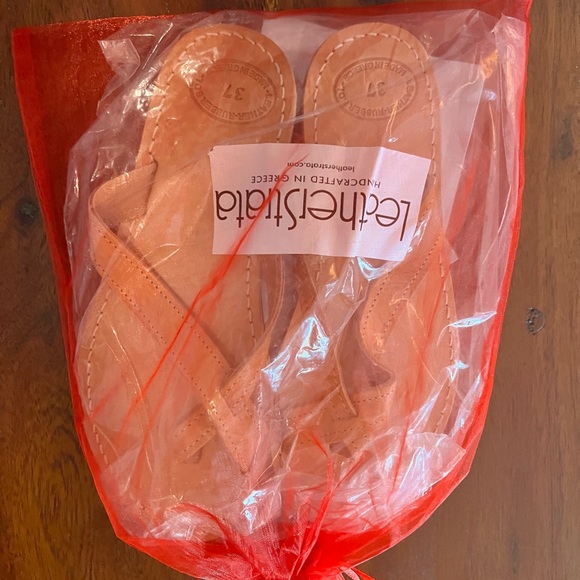 Leather sandals NWOT color of sandals is the picture in bag. - Picture 4 of 4